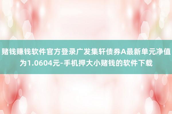 赌钱赚钱软件官方登录广发集轩债券A最新单元净值为1.0604元-手机押大小赌钱的软件下载