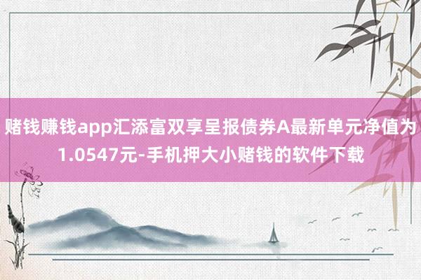 赌钱赚钱app汇添富双享呈报债券A最新单元净值为1.0547元-手机押大小赌钱的软件下载