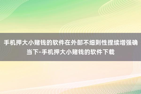 手机押大小赌钱的软件在外部不细则性捏续增强确当下-手机押大小赌钱的软件下载