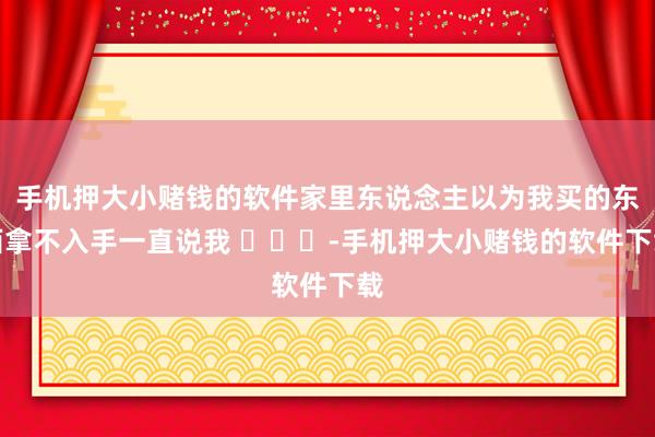 手机押大小赌钱的软件家里东说念主以为我买的东西拿不入手一直说我 -手机押大小赌钱的软件下载