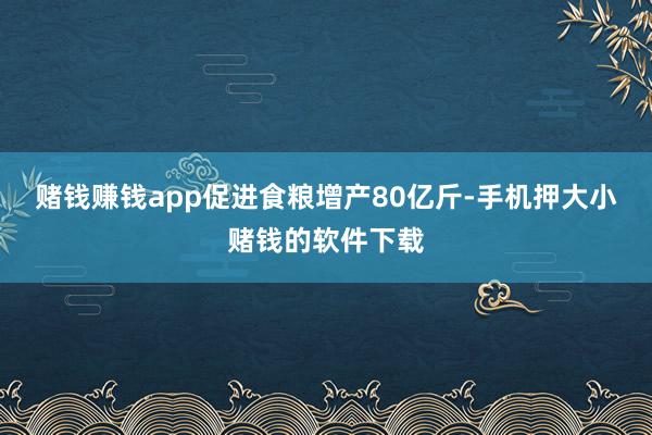 赌钱赚钱app促进食粮增产80亿斤-手机押大小赌钱的软件下载