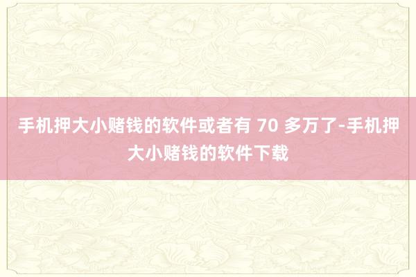 手机押大小赌钱的软件或者有 70 多万了-手机押大小赌钱的软件下载