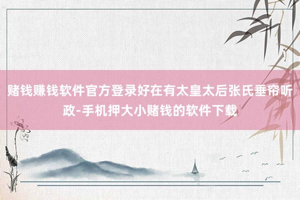 赌钱赚钱软件官方登录好在有太皇太后张氏垂帘听政-手机押大小赌钱的软件下载