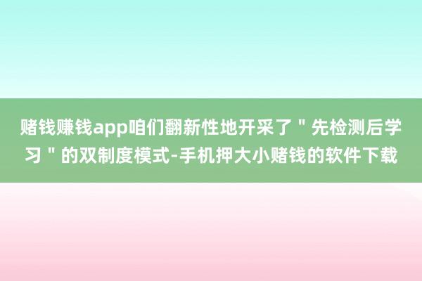 赌钱赚钱app咱们翻新性地开采了＂先检测后学习＂的双制度模式-手机押大小赌钱的软件下载