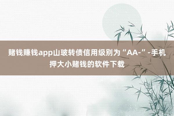 赌钱赚钱app山玻转债信用级别为“AA-”-手机押大小赌钱的软件下载