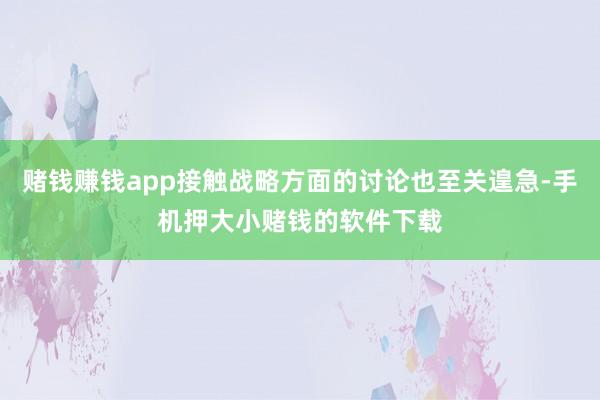 赌钱赚钱app接触战略方面的讨论也至关遑急-手机押大小赌钱的软件下载