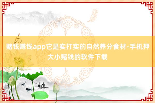 赌钱赚钱app它是实打实的自然养分食材-手机押大小赌钱的软件下载