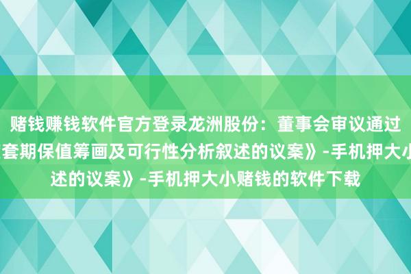 赌钱赚钱软件官方登录龙洲股份：董事会审议通过《对于2025年度套期保值筹画及可行性分析叙述的议案》-手机押大小赌钱的软件下载