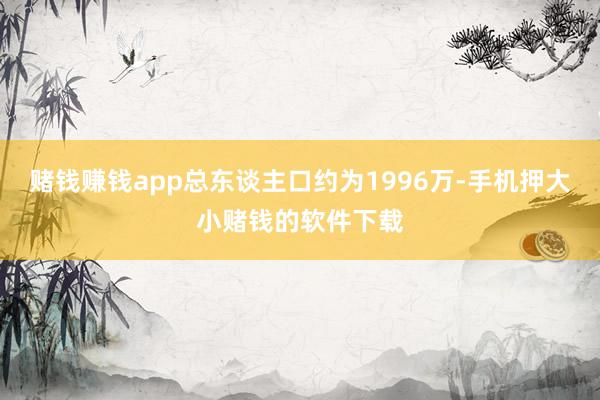 赌钱赚钱app总东谈主口约为1996万-手机押大小赌钱的软件下载