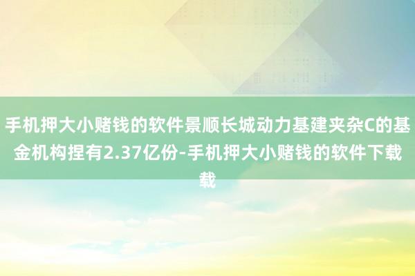 手机押大小赌钱的软件景顺长城动力基建夹杂C的基金机构捏有2.37亿份-手机押大小赌钱的软件下载