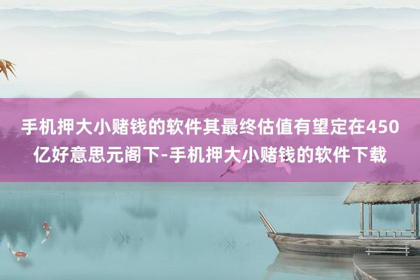 手机押大小赌钱的软件其最终估值有望定在450亿好意思元阁下-手机押大小赌钱的软件下载