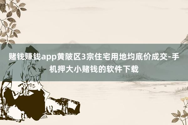 赌钱赚钱app黄陂区3宗住宅用地均底价成交-手机押大小赌钱的软件下载