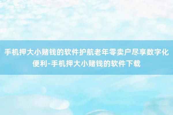 手机押大小赌钱的软件护航老年零卖户尽享数字化便利-手机押大小赌钱的软件下载