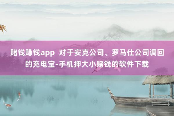 赌钱赚钱app  对于安克公司、罗马仕公司调回的充电宝-手机押大小赌钱的软件下载