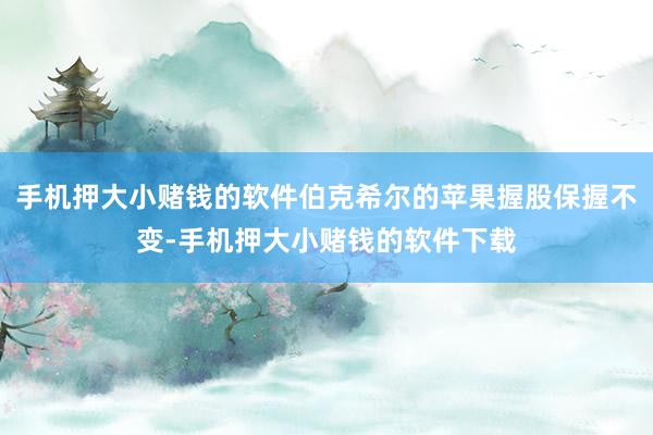 手机押大小赌钱的软件伯克希尔的苹果握股保握不变-手机押大小赌钱的软件下载